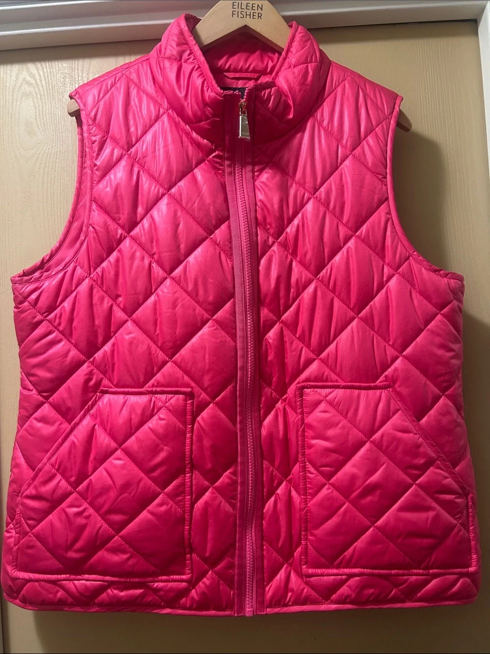 kate spade Quilted Hot Pink Sleeveless Vest XL